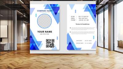 Modern corporate identity card design template. Company employee ID card design. Vector Wall mural