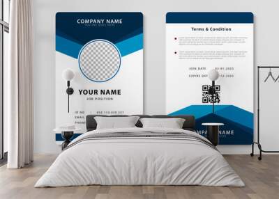 Modern ID card design template. Corporate identity card design. Professional employee id card. Vector Wall mural