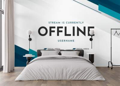 Offline twitch banner. Currently offline streaming background. Modern gaming stream overlay template. Vector illustration Wall mural