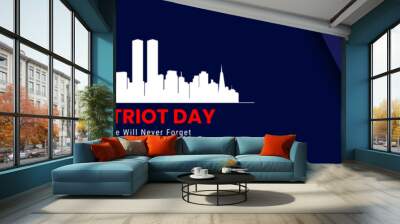 Patriot Day banner, September 11. Patriot day design with united states flag. Vector illustration Wall mural