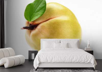 fresh yellow quince with slice  isolated white background Wall mural