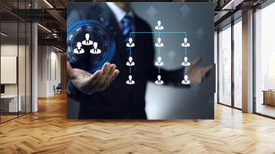 Human resources development department holding employee or staff in organization chart priority training to building a strong efficient team. Staff promote to higher position and strong leadership Wall mural