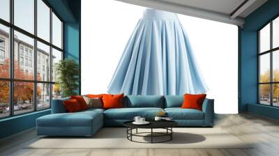 Beautiful blue skirt isolated on transparent background. Wall mural