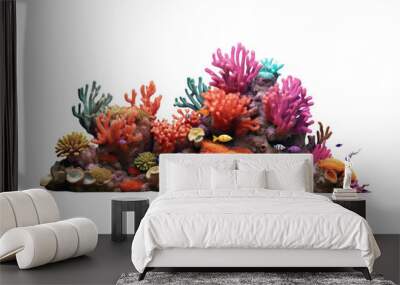 Beautiful coral reef isolated on transparent background.
 Wall mural