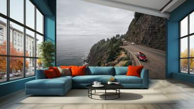 Cliffs north of Manzanita beach, Oregon Wall mural