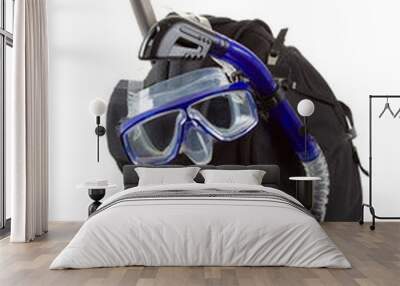 A shot of a luggage and diving equipment  Wall mural