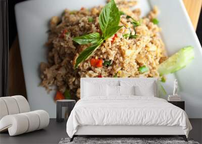 Thai Fried Rice with Chicken Wall mural