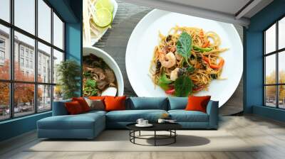 Thai Shrimp with Noodles Wall mural