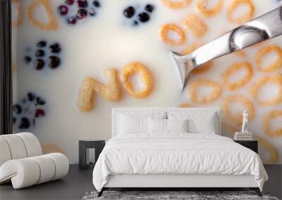 The Word NO In Cereal Letters Wall mural