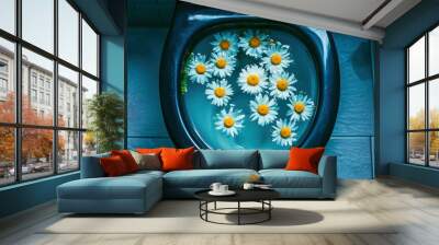 A toilet bowl filled with flowers Wall mural