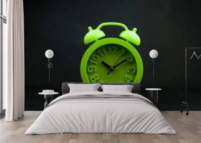 alarm clock on black background Wall mural