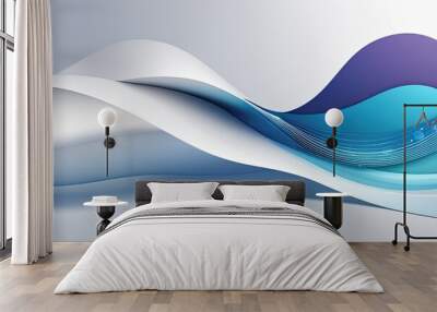 Dynamic background with white and blue colors Wall mural