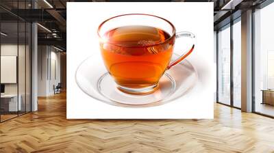 shining cup of morning tea isolated on white Wall mural