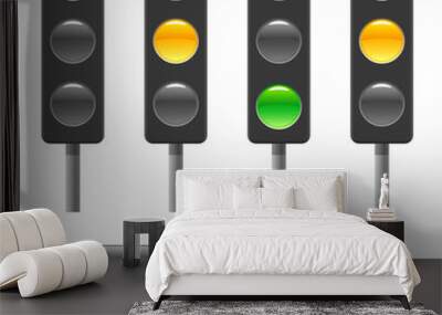 traffic light & status bar Wall mural