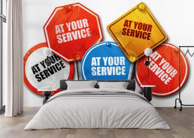 at your service, 3D rendering, street signs Wall mural