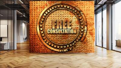 free consultation, 3D rendering, grunge metal stamp Wall mural