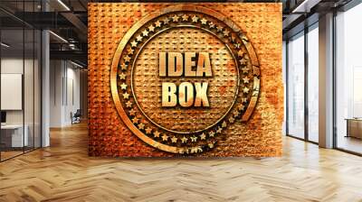 idea box, 3D rendering, text on metal Wall mural