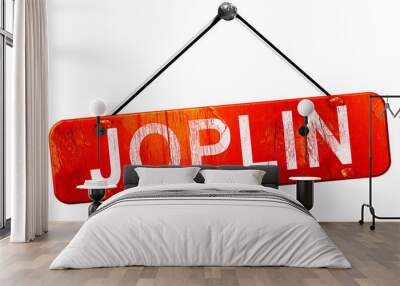 joplin, 3D rendering, a red hanging sign Wall mural