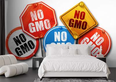 no gmo, 3D rendering, street signs Wall mural