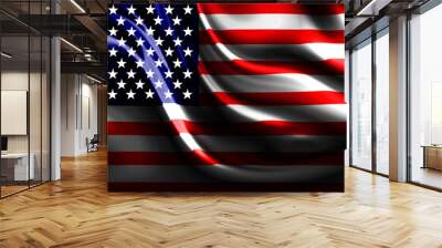 Waving american flag Wall mural