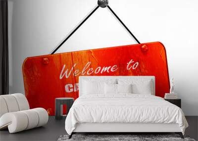 Welcome to cape town, 3D rendering, vintage old red sign Wall mural