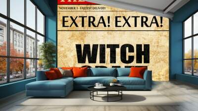 witchcraft, article text in newspaper Wall mural