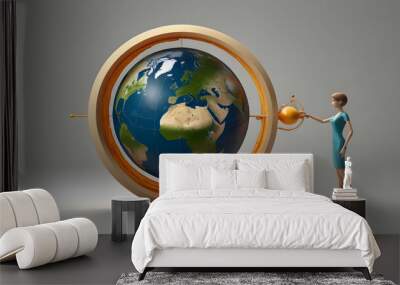 person holding globe Wall mural