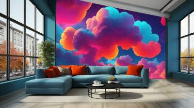 abstract fantasy background of colorful sky with neon clouds Wall mural