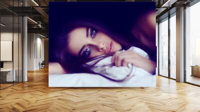 Beautiful young female brunette Wall mural