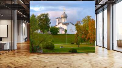 Old Russian temples of Pskov Wall mural