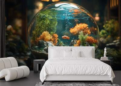 A Small World in a Glass Sphere Wall mural