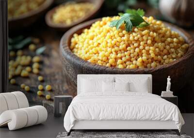 Bowl of Cooked Couscous Wall mural