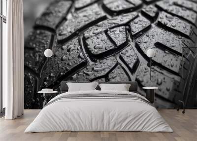 Close-up of a Wet Tire Tread Wall mural