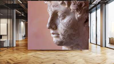 close-up of ancient marble statue head Wall mural