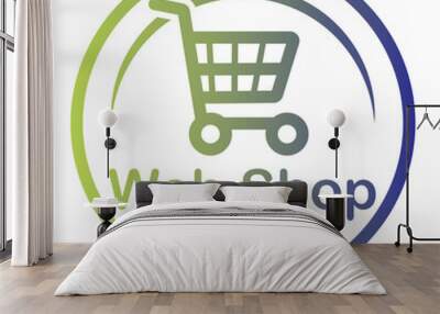 shopping cart icon Wall mural