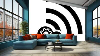 Technology information icon on glyph style. Internet acces. Internet Setting icon Wall mural