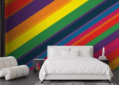 vibrant diagonal stripes abstract background Wall mural