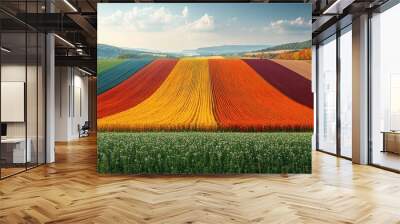 Vibrant Fields of Autumn Wall mural