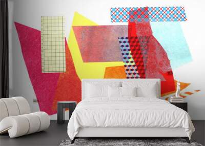 artistic background collage from different texture elements Wall mural