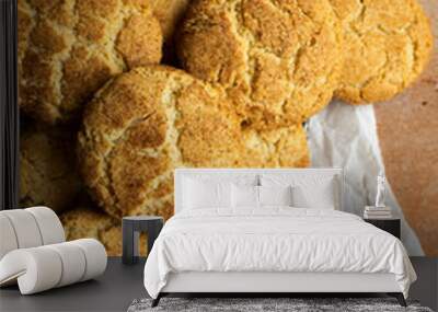 snickerdoodle cookies on a wooden background Wall mural