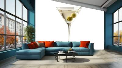 Elegant cocktail with an olive. Image in PNG, photo without background Wall mural