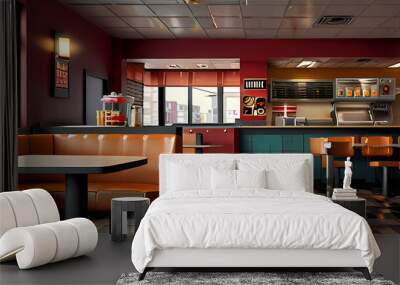 Background with a fast food restaurant theme Wall mural