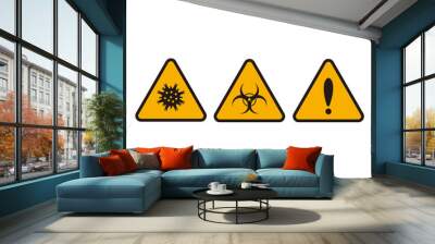 Coronavirus warning sign, biohazard symbol Wall mural