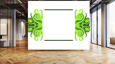 Green flora ornament border decoration Wall mural