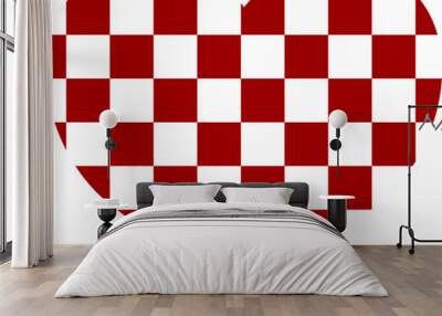 Simple Heart Vector Design in Red and White Wall mural