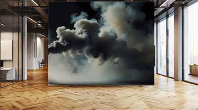 Soft, translucent smoke drifting lazily across a muted background, with the smoke blending seamlessly into the background in some areas and standing out sharply in others Wall mural