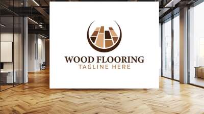 Wood flooring premium logo vector Wall mural