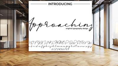 Approaching Font Stylish brush painted an uppercase vector letters, alphabet, typeface Wall mural