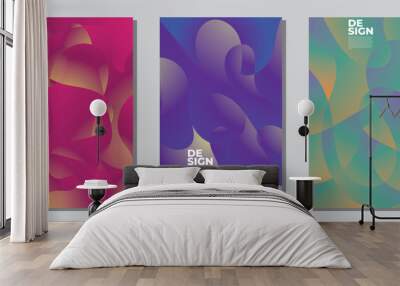 Colorful abstract liquid and fluid shape for banner and brochure design Wall mural