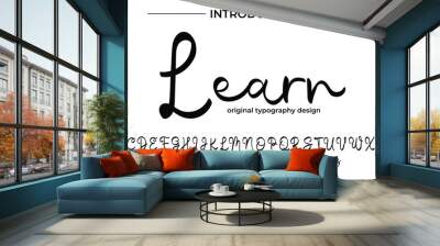 Learn Font Stylish brush painted an uppercase vector letters, alphabet, typeface Wall mural